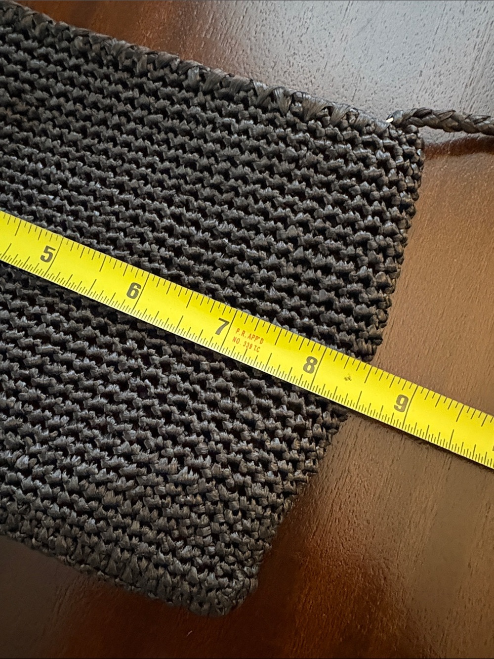 Black Raffia Woven Tassel Clutch - Picture 6 of 6